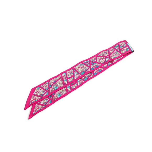 Hermès Twilly "Rive Droite Rive Gauche" Right and Left Bank Streets Scarf, Pi... - Picture 1 of 5